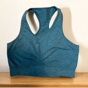 Alphalete Women’s Strappy‎ Sports Bra Blue Seamless Racerback Size L